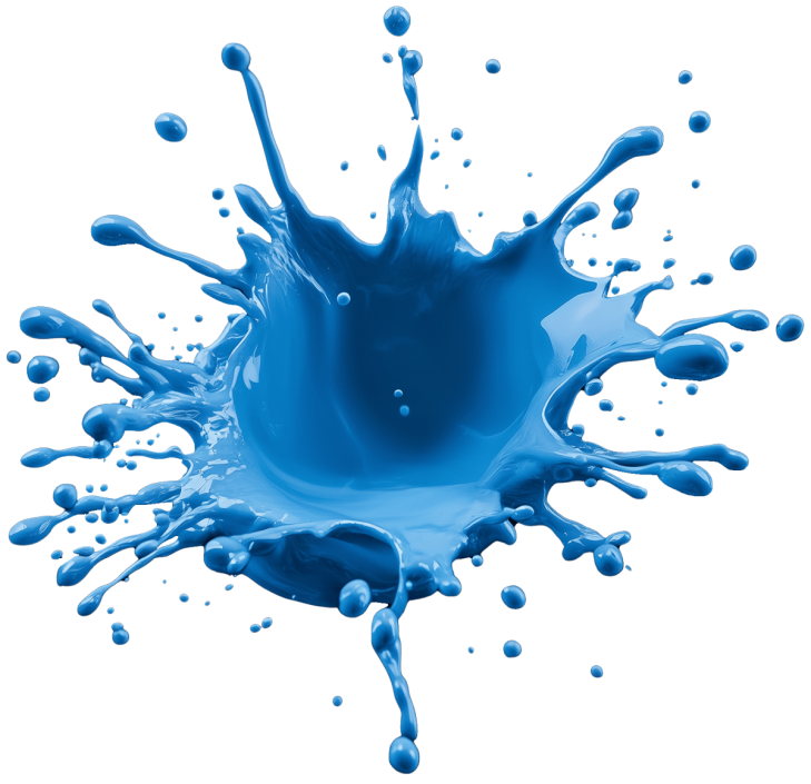 bluesplash_Graphic Blauer Farbklecks vor transparentem Hintergrund